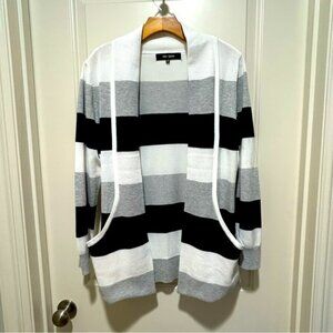 Chloe & Jasmine Black white and Gray Cardigan Sweater . Size M